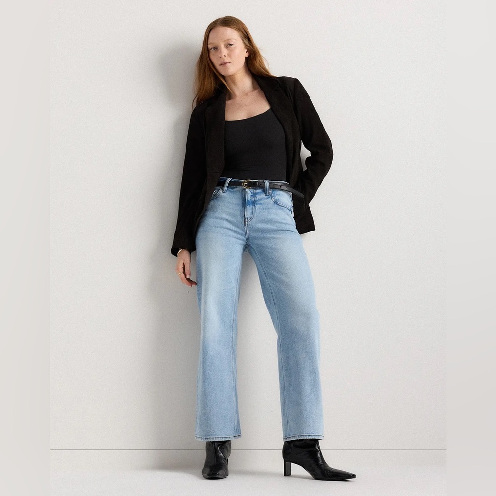 Quince Light Blue Straight-Leg Women's Jeans - Picture 6 of 13